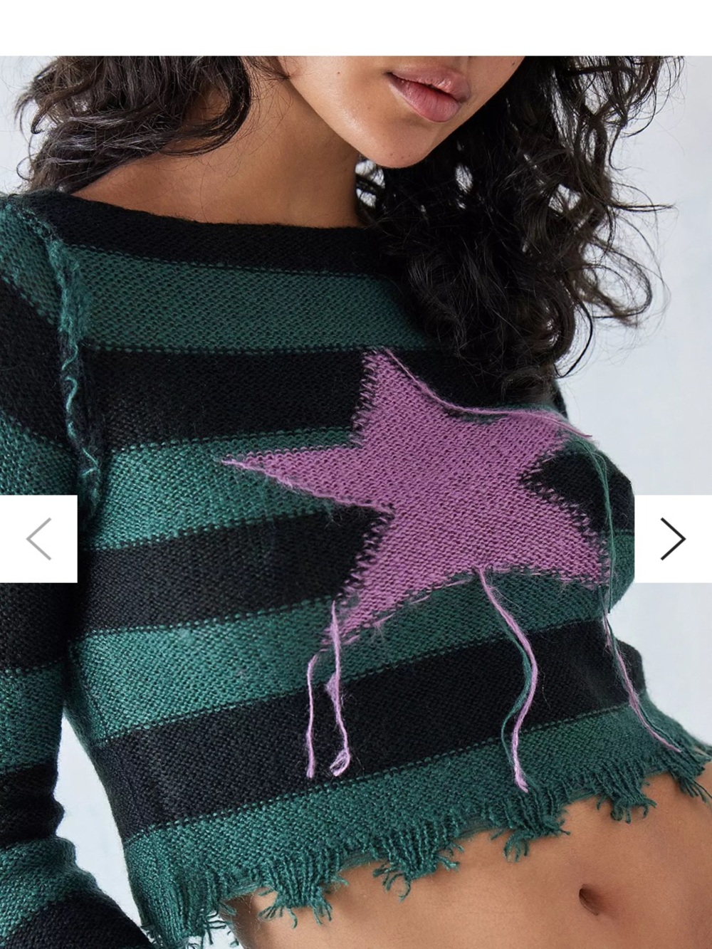 Urban Outfitters Striped Star Knitted Top